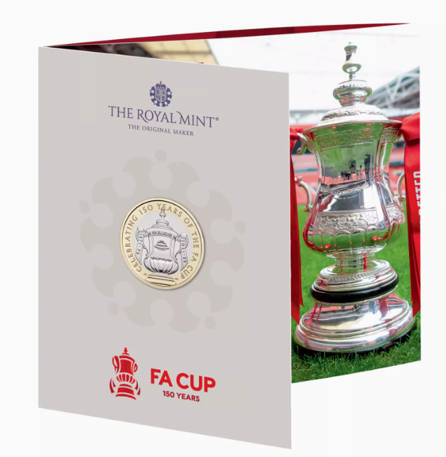 2022年英國發行英格蘭足總杯150周年2英鎊銅鎳雙金屬紀念幣卡裝