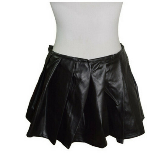 Hot Selling Leather Miniskirt (Black Size S)