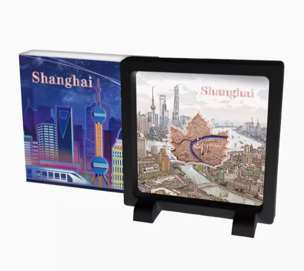 2022年薩摩亞發行上海鑲嵌琺瑯梧桐葉形精製紀念銅幣