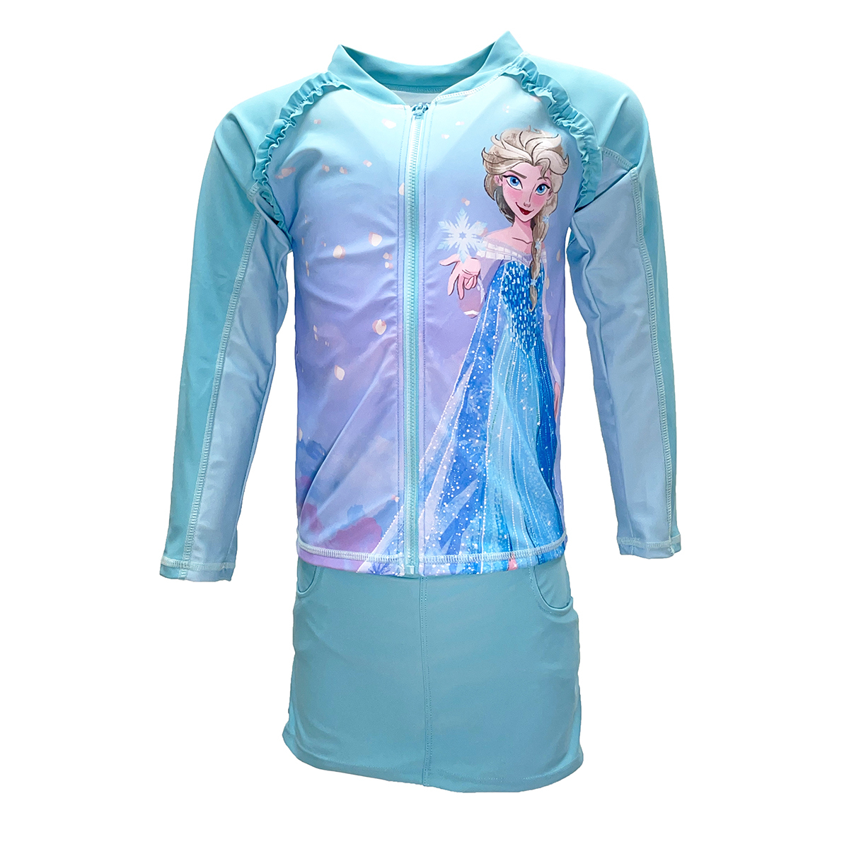 兒童冰雪奇緣游泳防曬套裝 - 淺藍