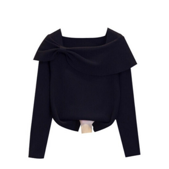 Hot selling bottoming knitted top [black] [L-4XL size] (please contact customer service to confirm the delivery size after placing the order)