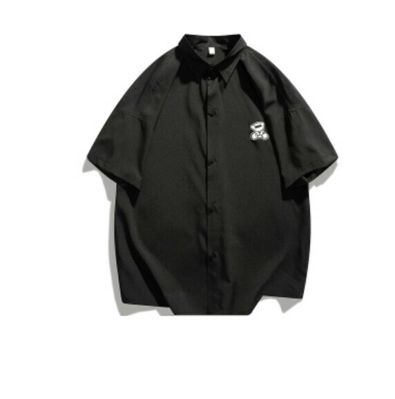 熱推純色短袖襯衫（黑色）【M-3XL碼】【下單後聯絡客服確認發貨尺碼】
