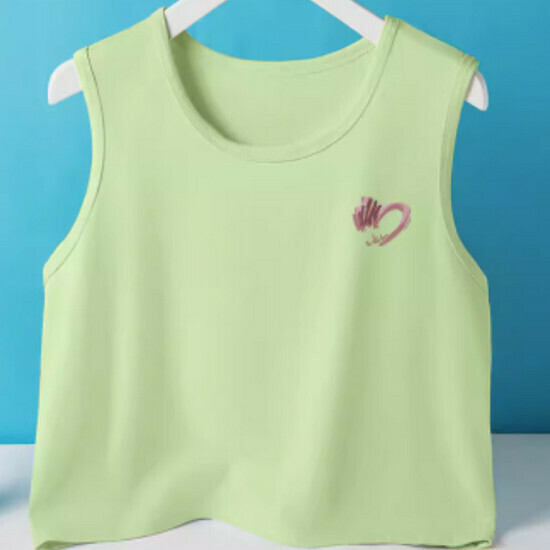 Hot selling short vest pure cotton [fruit green (brush heart)] [S-2XL size] (please contact customer service to confirm the delivery size after placing the order)