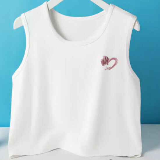 Hot selling short vest pure cotton [white (brush heart)] [S-2XL size] (please contact customer service to confirm the delivery size after placing the order)
