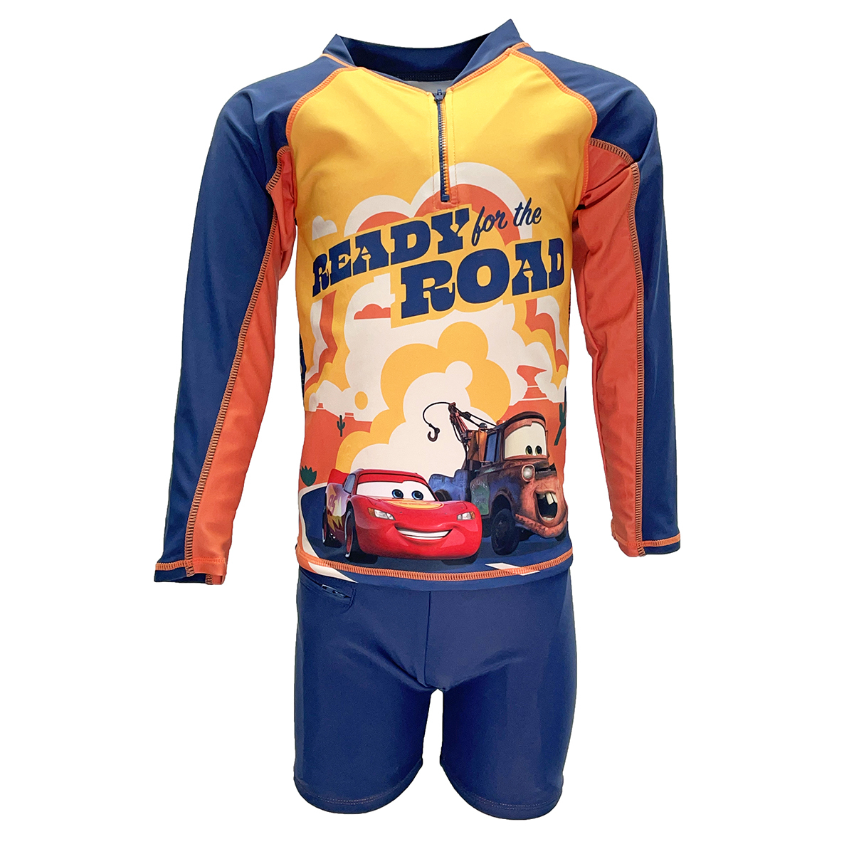 兒童反斗車王游泳防曬套裝 - 深藍