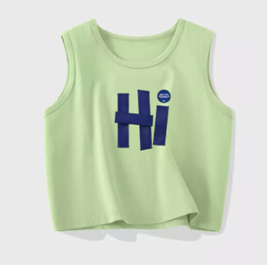 Hot selling pure cotton short vest [Fruit Green (Hi Hello)] [S-2XL Size] (please contact customer service to confirm the delivery size after placing the order)