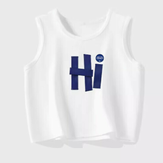 Hot selling pure cotton short vest [White (Hi Hello)] [S-2XL size] (please contact customer service to confirm the delivery size after placing the order)