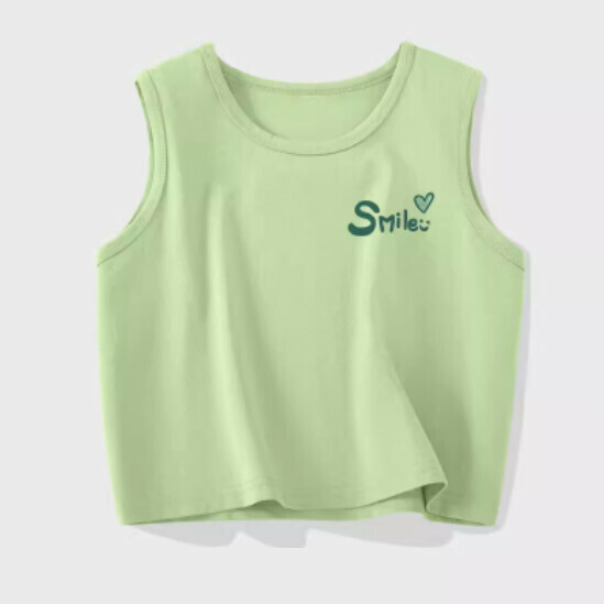 Hot selling pure cotton short vest [fruit green (good mood)] [S-2XL size] (please contact customer service to confirm the delivery size after placing the order)