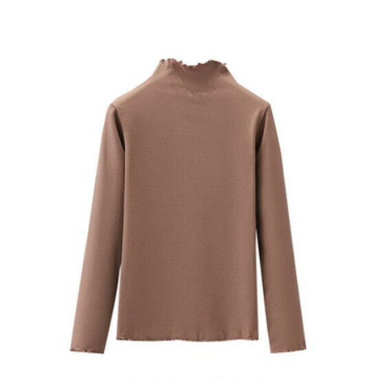 Hot selling half turtleneck base T-shirt [Khaki (thick)] [M-4XL size] (please contact customer service to confirm the delivery size after placing the order)