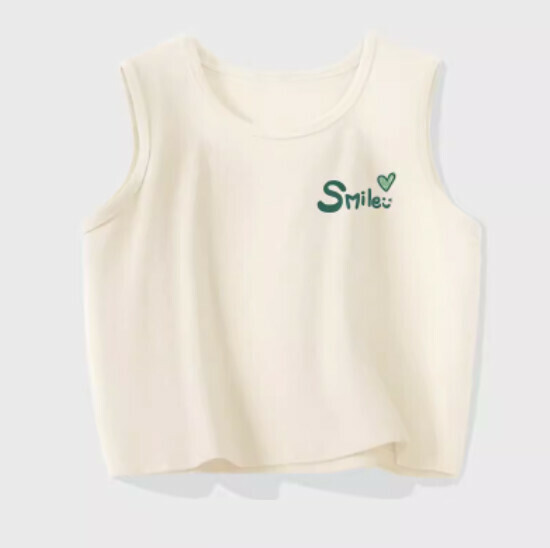 Hot selling pure cotton short vest [Milk White (Good Mood)] [S-2XL Size] (please contact customer service to confirm the delivery size after placing the order)