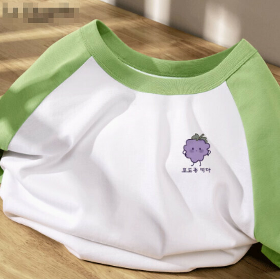 Hot selling raglan short-sleeved T-shirt [fruit green (sweet grape)] [S-2XL size] (please contact customer service to confirm the delivery size after placing the order)