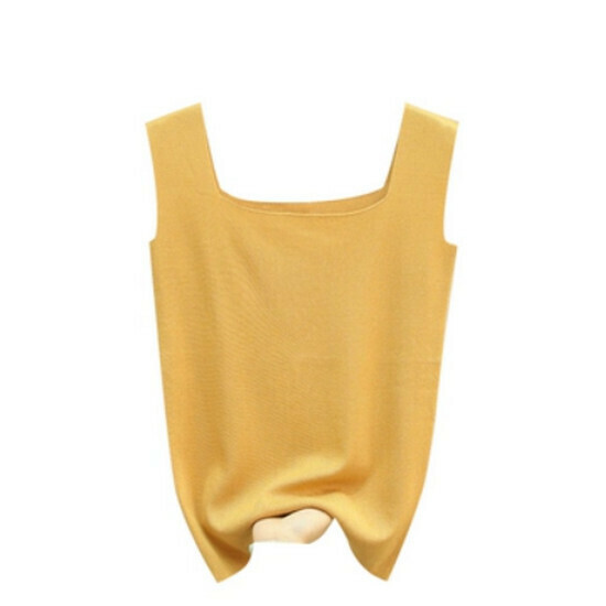 Hot selling thin ice silk camisole [yellow] [one size fits all]