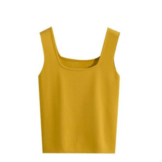 Hot selling ice silk camisole [yellow] [one size fits all]