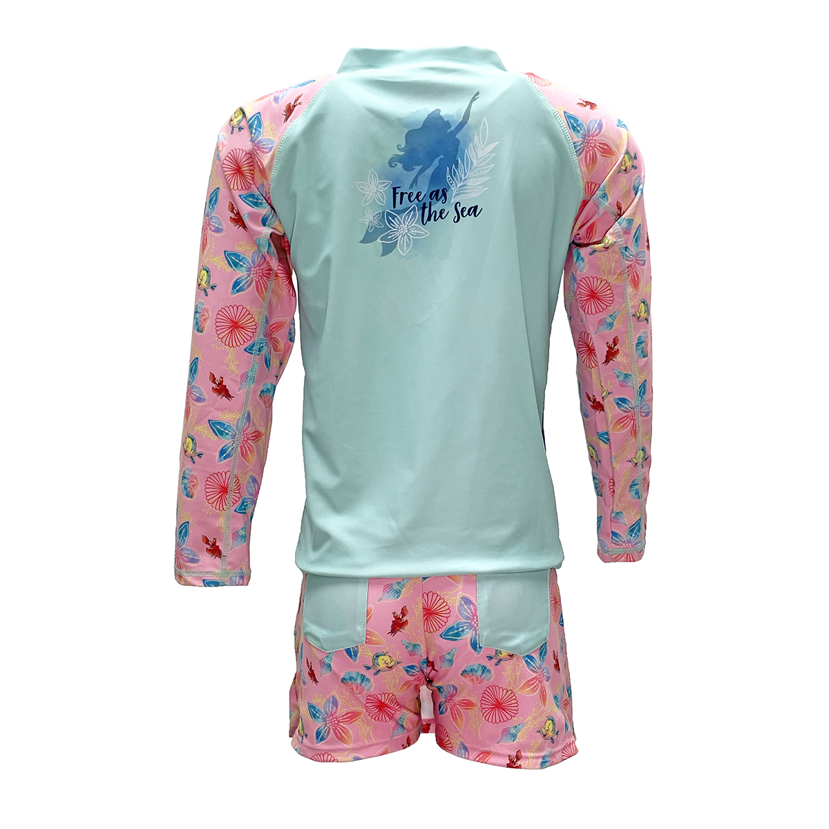 兒童小魚仙游泳防曬套裝 - 粉紅