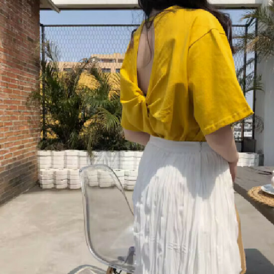 熱賣寬鬆短袖t恤【黃色】【M-2XL】（下單後請聯絡客服確認發貨尺碼）