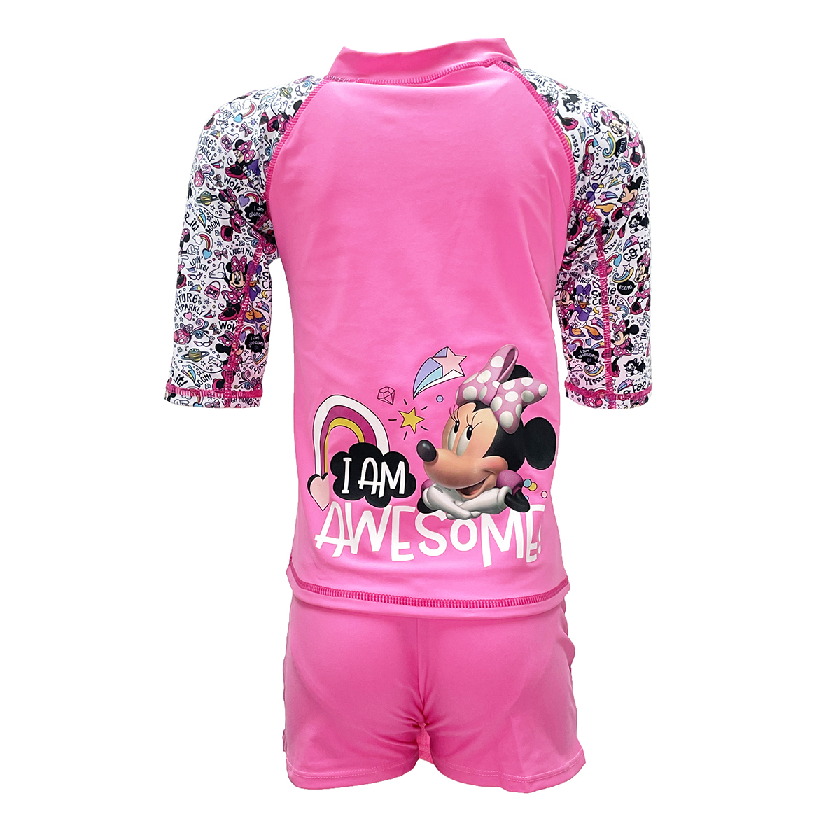 兒童米妮游泳防曬套裝 - 粉紅