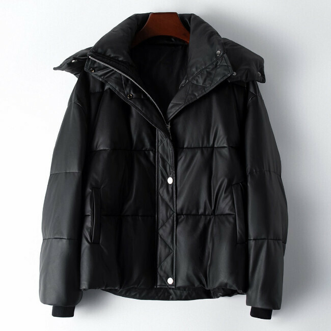熱賣連帽中長款鵝絨外套(M/L碼)(黑色)(下單後聯絡客服確認發貨尺碼)