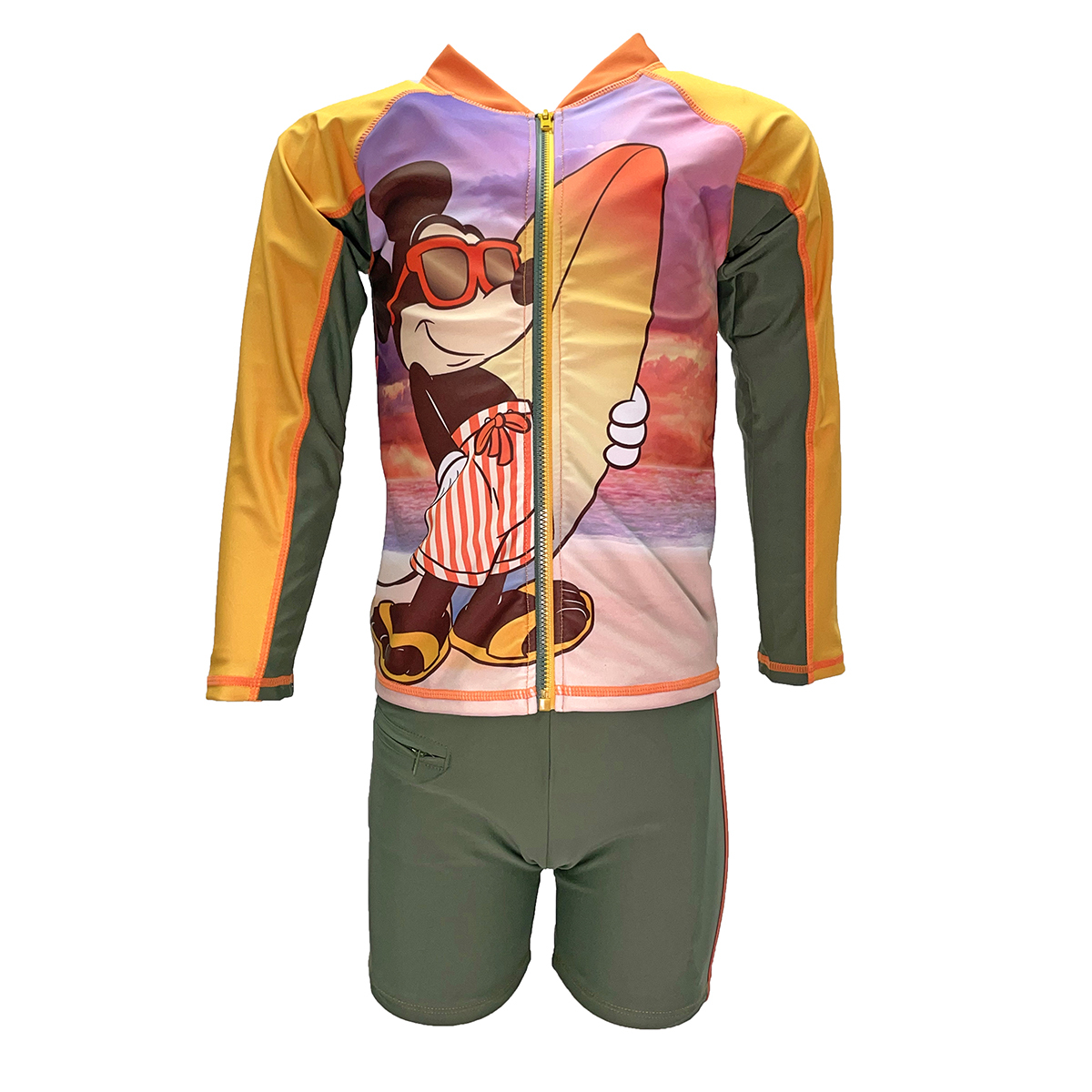 兒童米奇游泳防曬套裝 - 橙