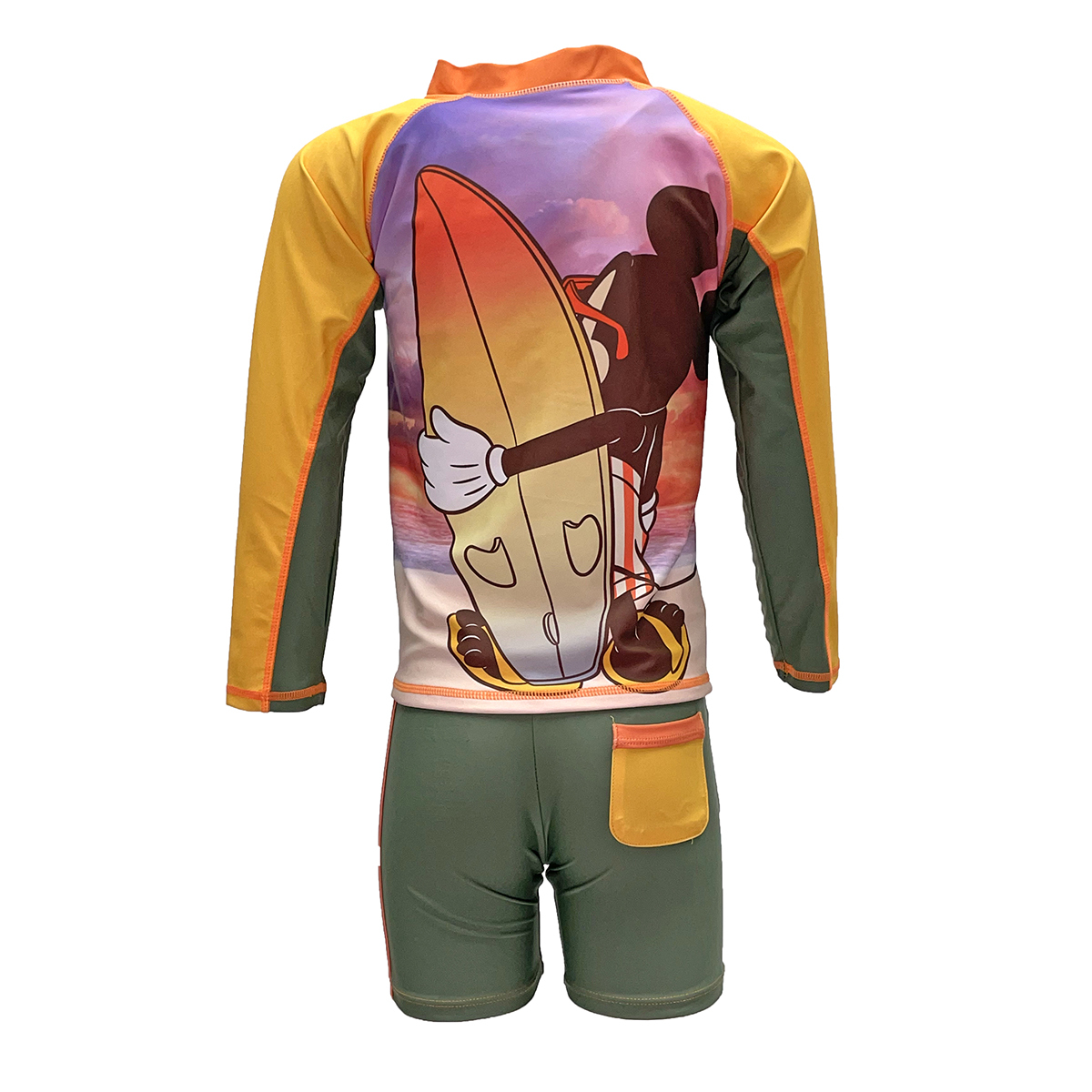 兒童米奇游泳防曬套裝 - 橙