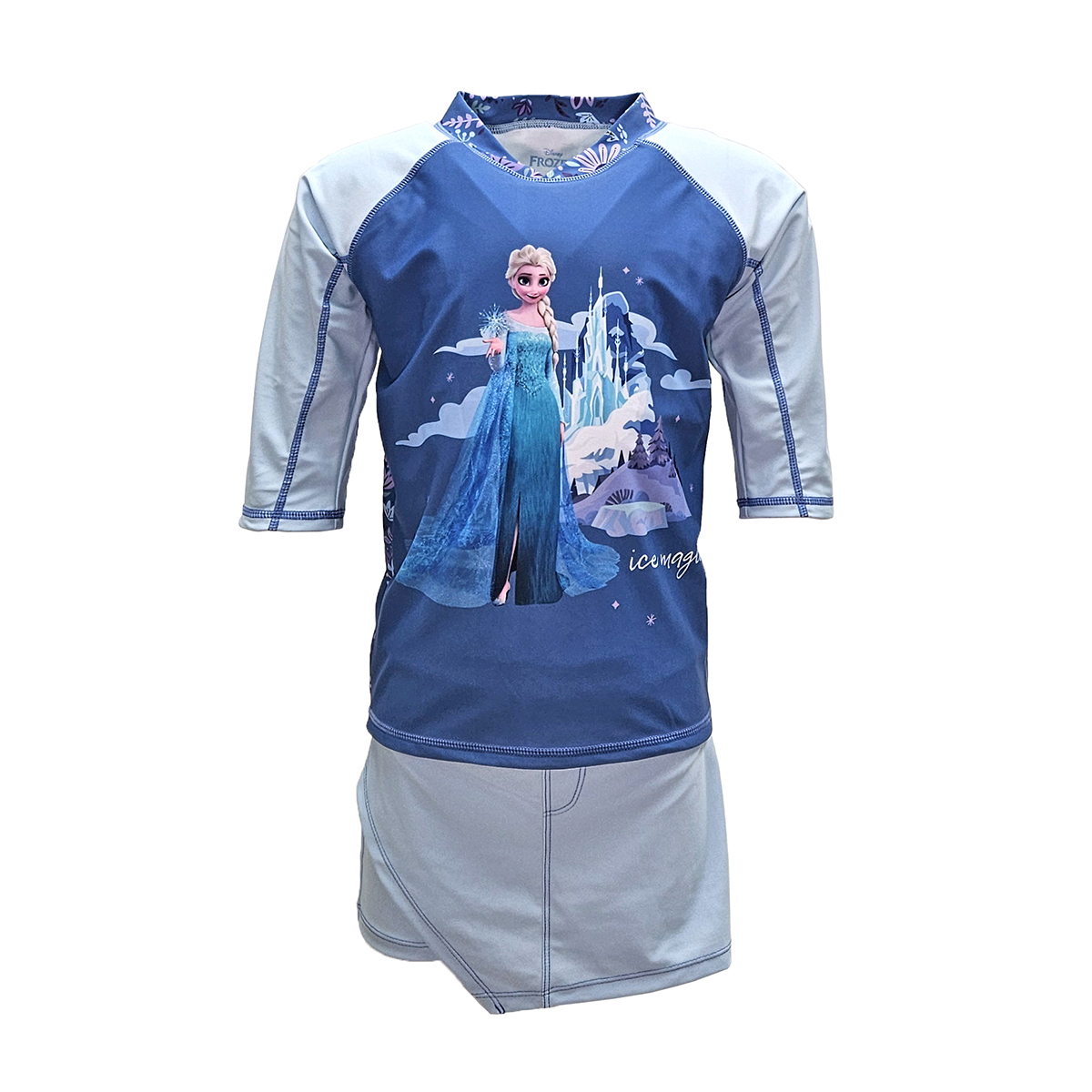 兒童冰雪奇緣游泳防曬套裝 - 深藍