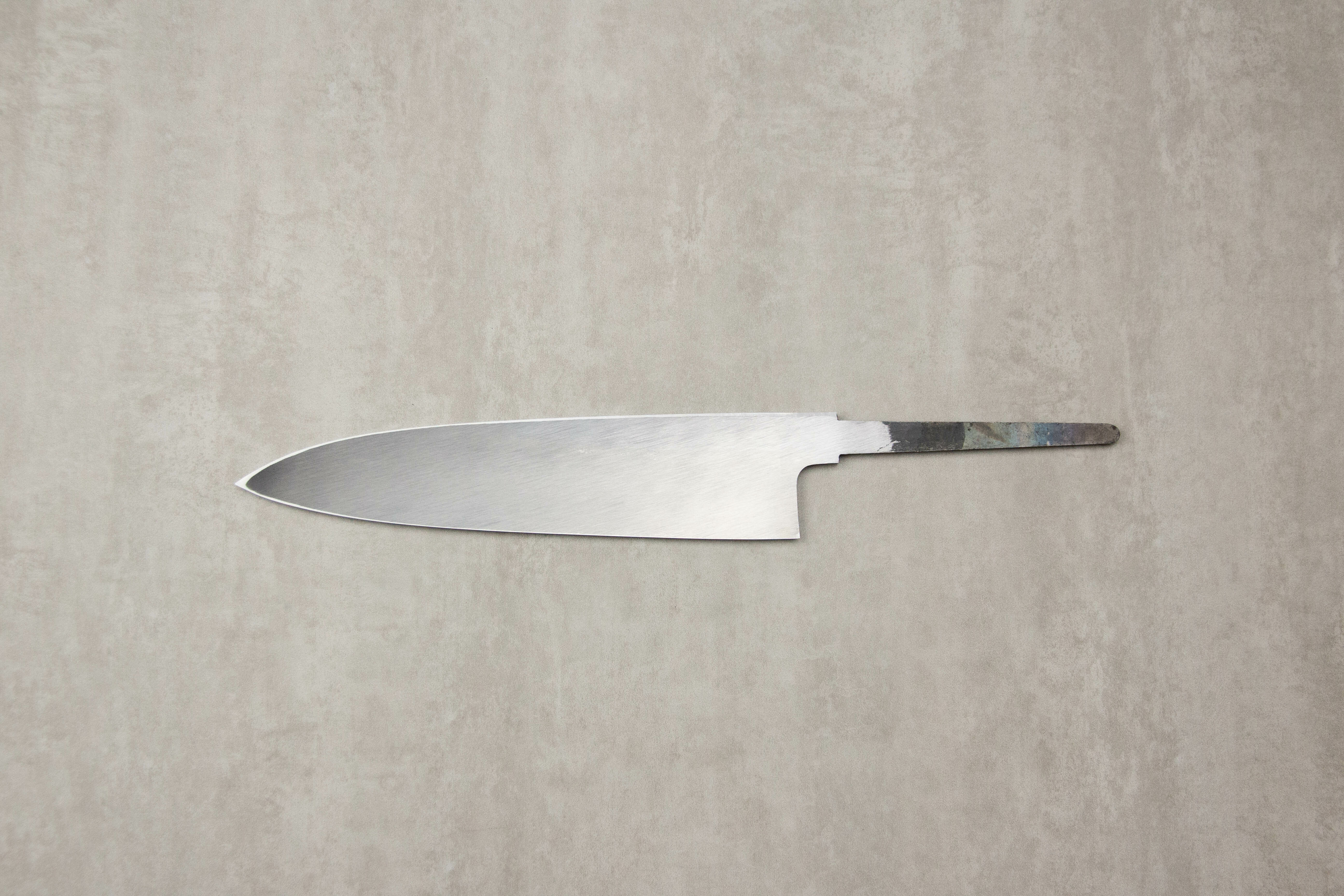 初心白鷺白二鋼單刃牛刀210 mm ***刀條*** (圖例為「黑檀木白水牛角