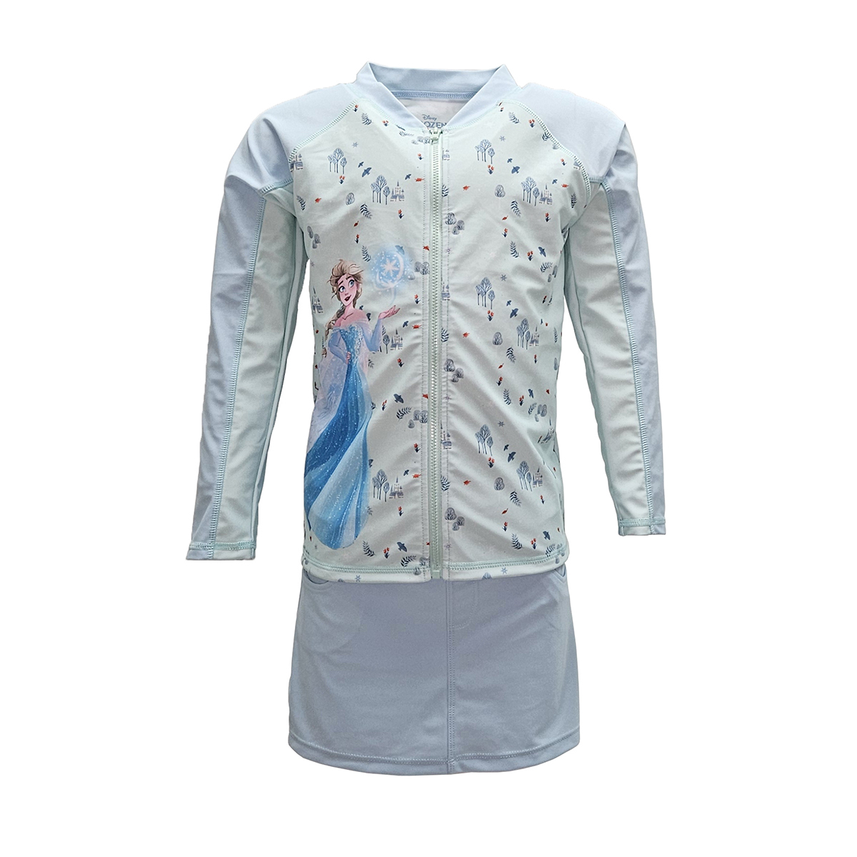 兒童冰雪奇緣游泳防曬套裝 - 淺藍