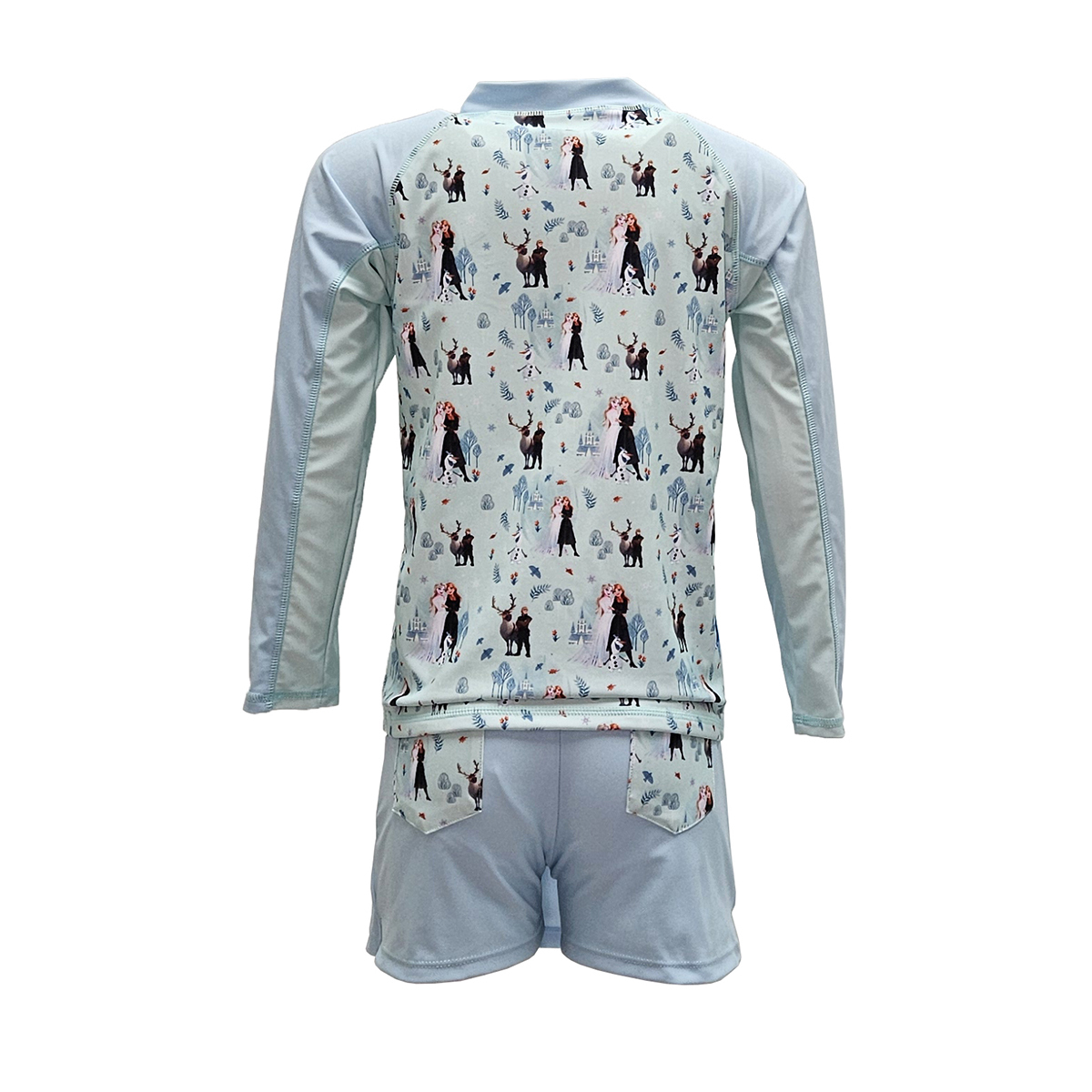 兒童冰雪奇緣游泳防曬套裝 - 淺藍