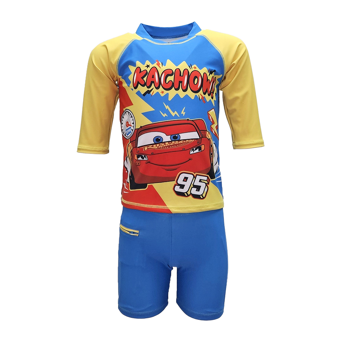 兒童反斗車王游泳防曬套裝 - 藍