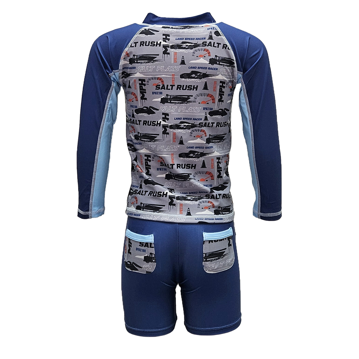 兒童反斗車王游泳防曬套裝 - 深藍