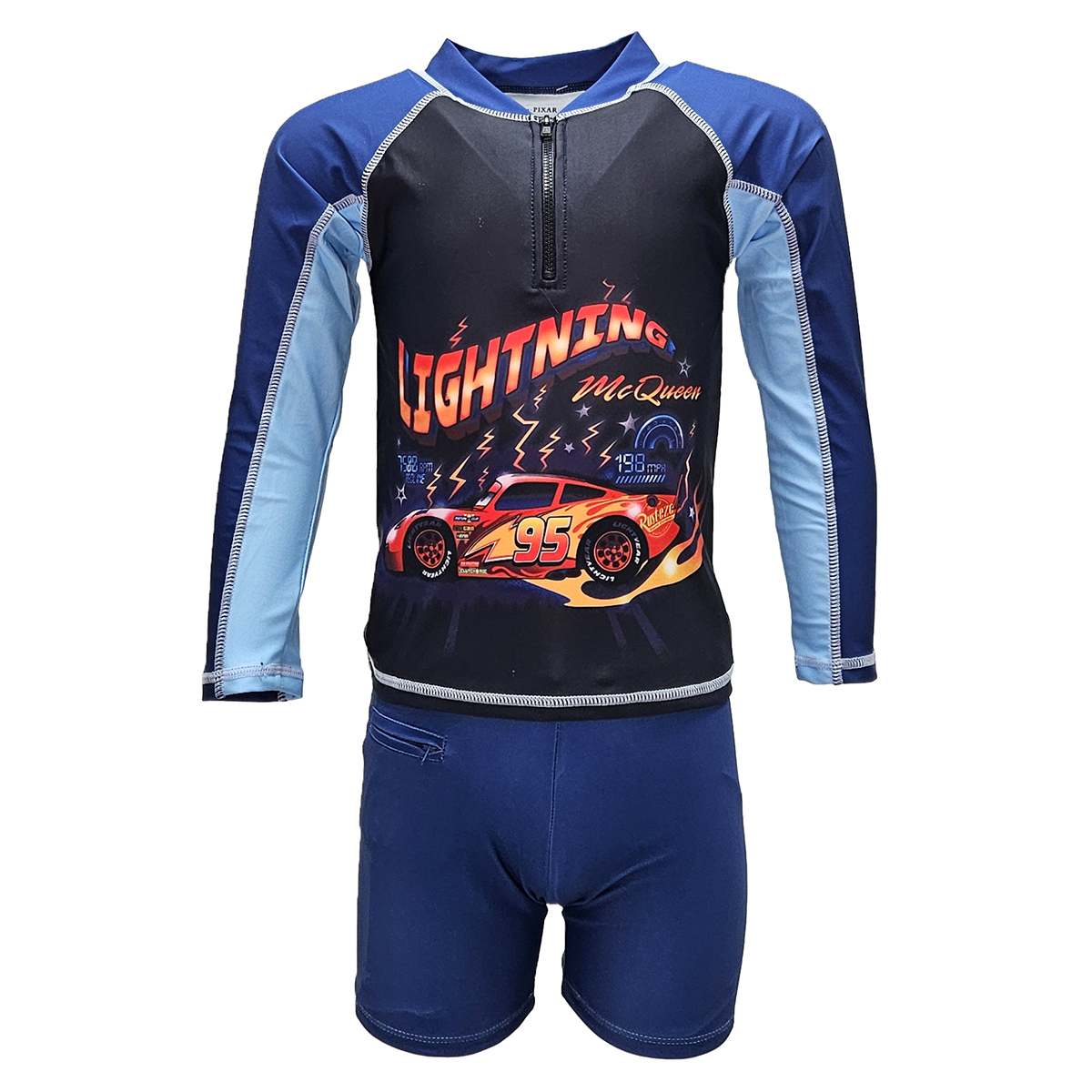 兒童反斗車王游泳防曬套裝 - 深藍