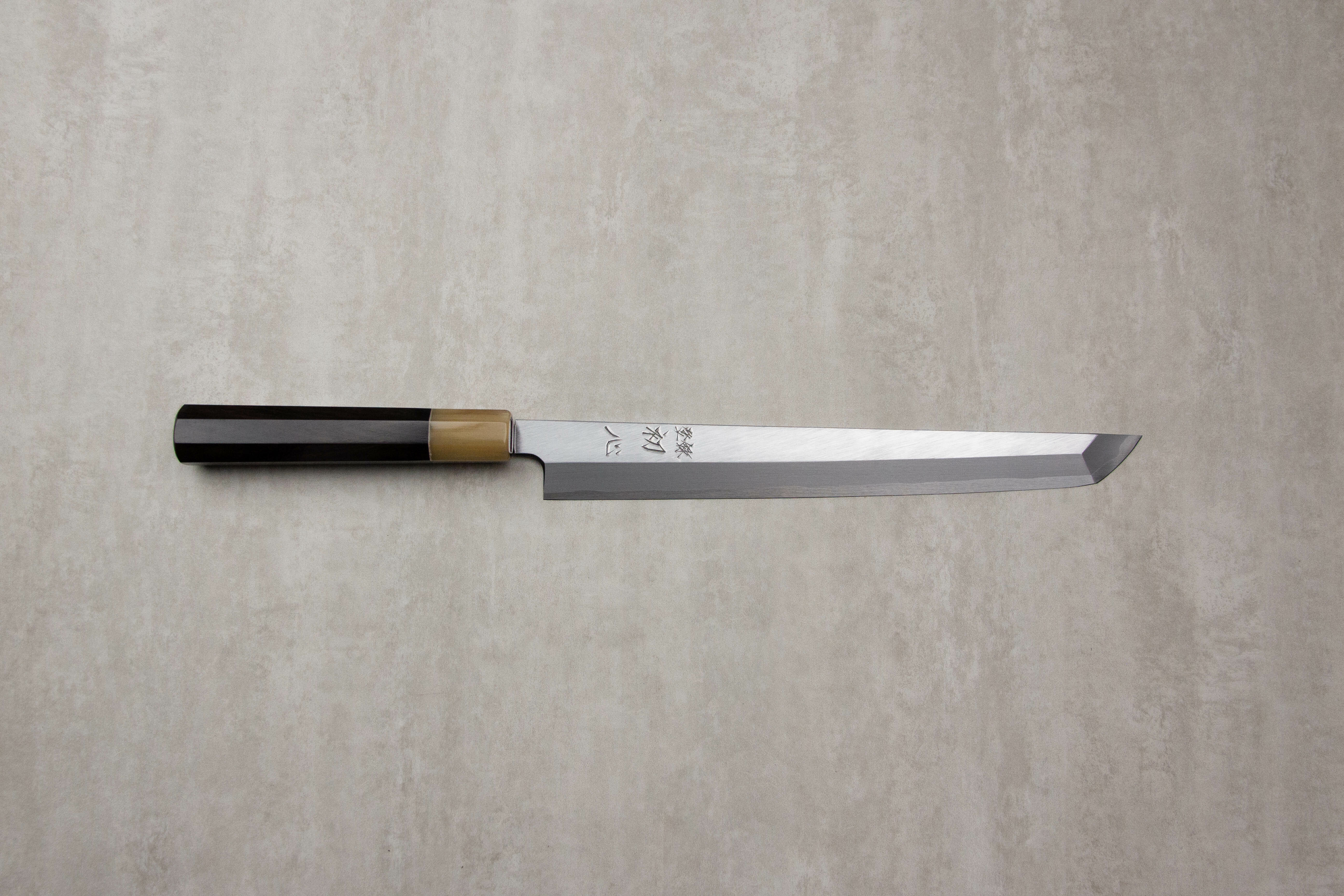 初心白鷺白二鋼先丸柳刃270 mm ***刀條*** (圖例為「黑檀木白水牛角