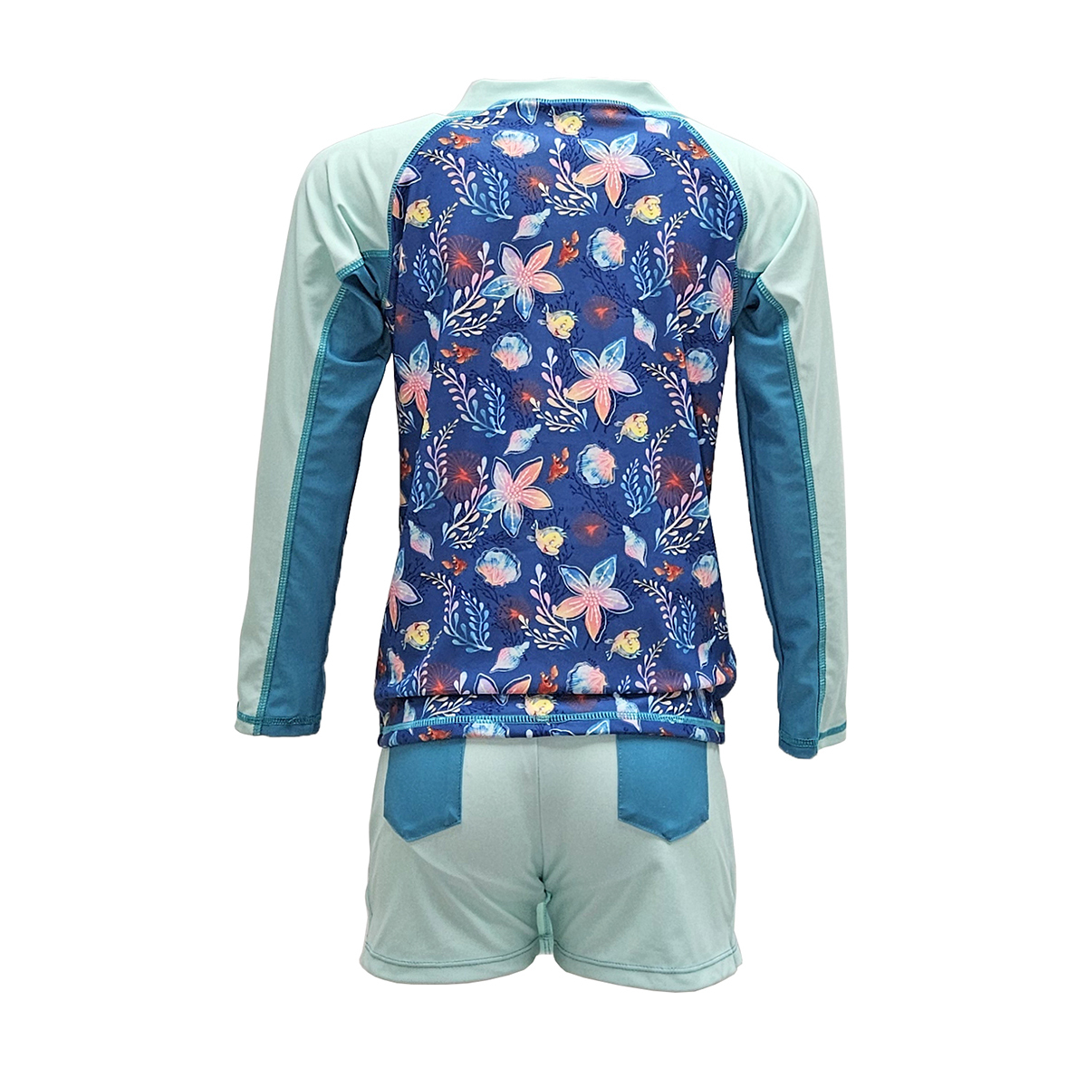 兒童小魚仙游泳防曬套裝 - 湖水綠