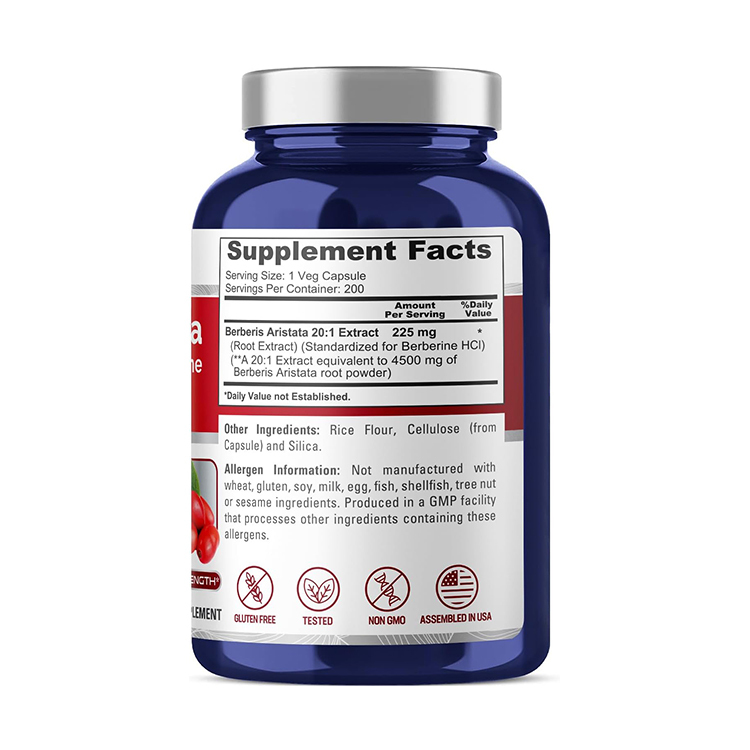 NusaPure Berberine HCI 4500 mg , 200 Veggie Caps