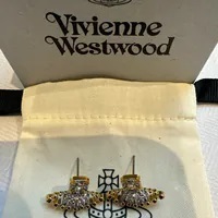 [S] VIVIENNE WESTWOOD 62010325-02P257 LENA BAS RELIEF EARRINGS, PLATINUM / GOLD / CRYSTAL CRYS, 8050889303183 (SVW43)