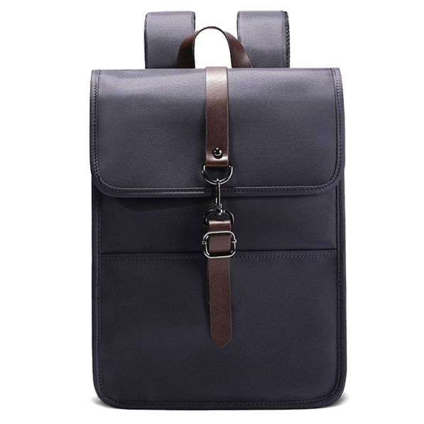 Hot selling 14-inch couples waterproof Oxford cloth PU fabric computer backpack (dark blue (28CM*14CM*38CM*))