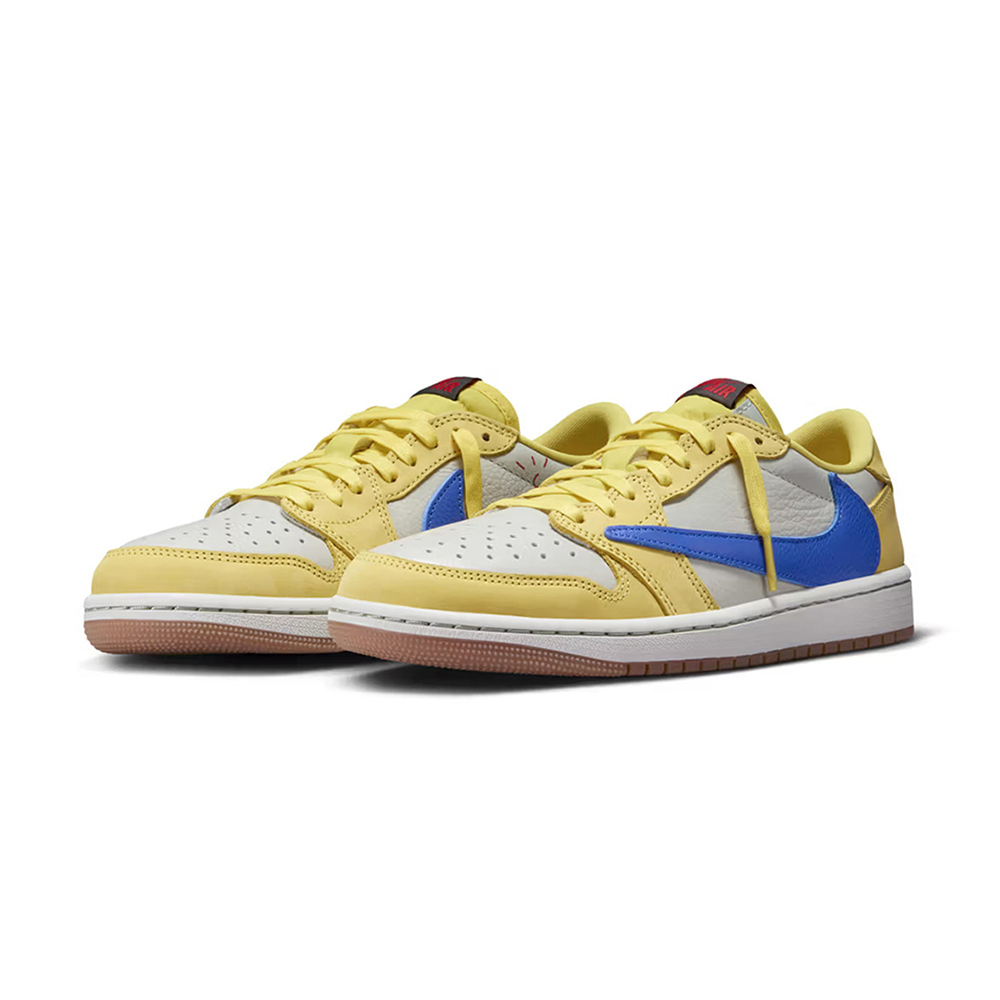 W Travis Scott x W Air Jordan 1 Low OG Canary 藍黃 倒鉤 DZ4137-700