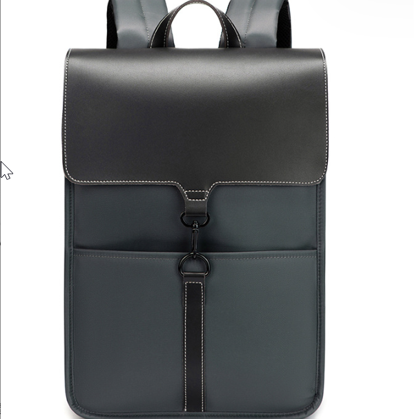 Hot Selling 15.6 Inch Couple Waterproof Oxford Cloth PU Fabric Computer Backpack (Dark Gray)