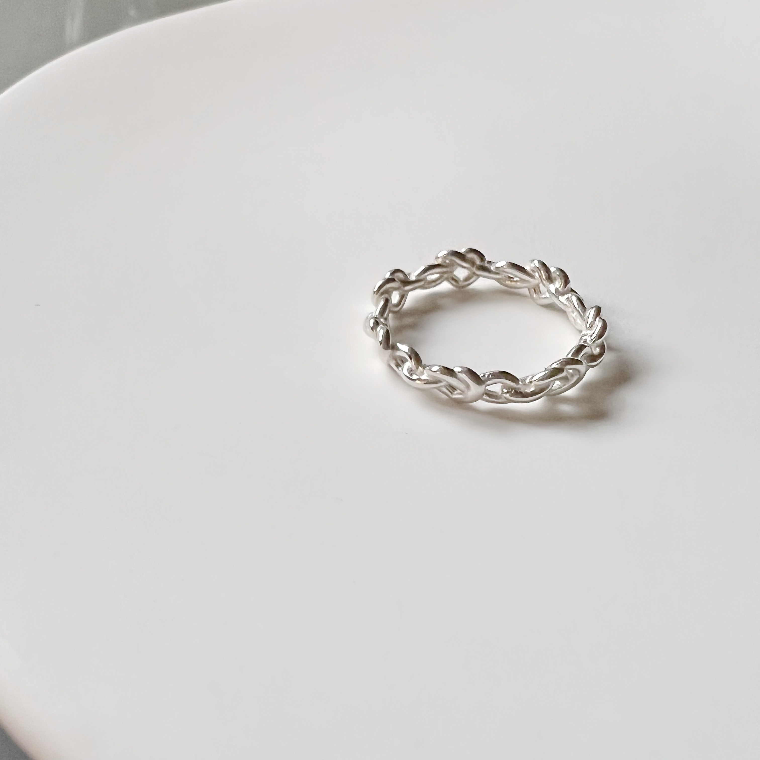 整圈愛心鎖鏈戒指