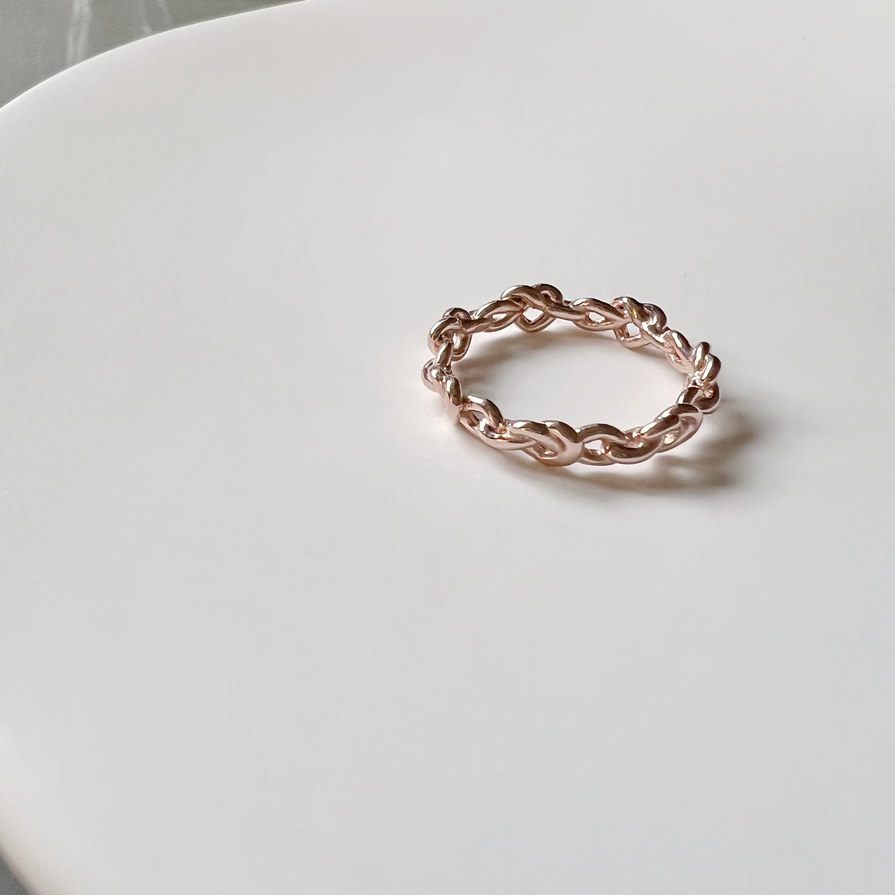 整圈愛心鎖鏈戒指