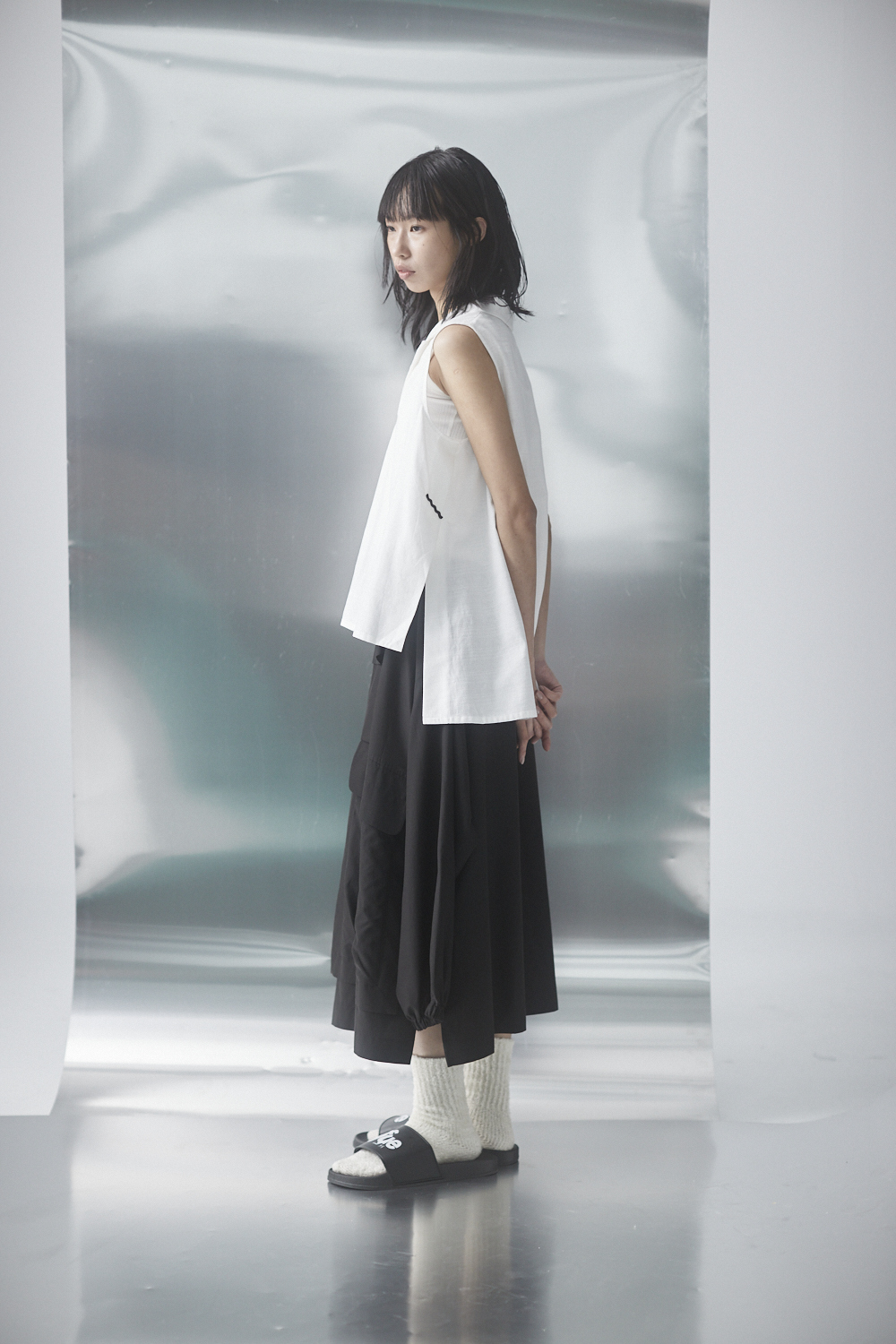 半門襟無袖上衣