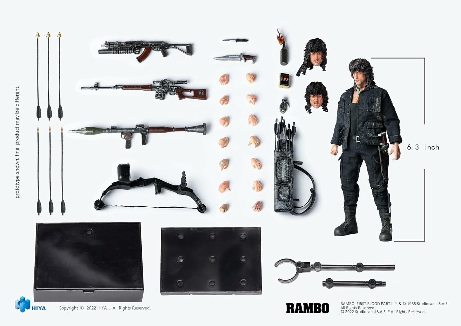 (In Stock) Hiya Toys 1/12 Rambo III Exquisite Super Series John Rambo Action Figure
