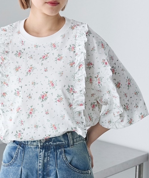 預購 - JP ruffle碎花 Top