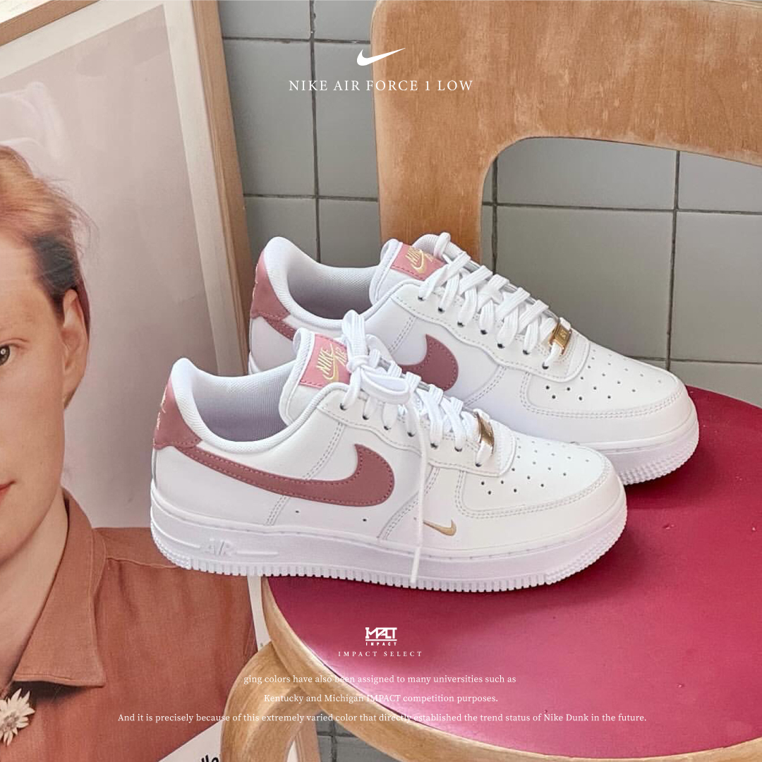 Nike Air Force 1 Low Essential 玫瑰小金勾 乾燥玫瑰 迷你金勾 CZ0270-103