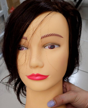 12吋瀏海假人頭#纖維毛