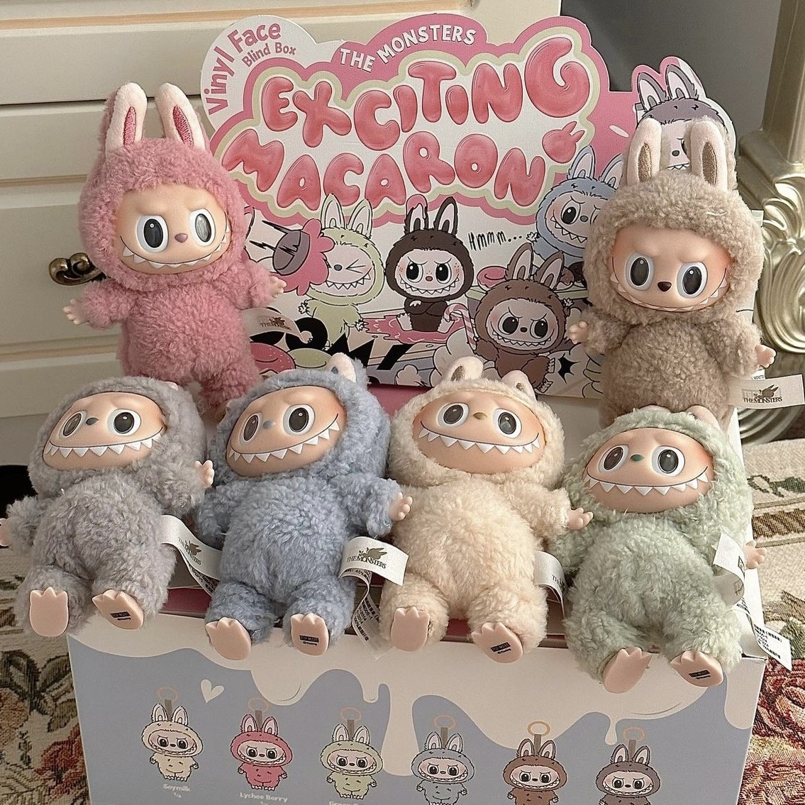 <折扣來啦!!>Pop Mart Labubu 泡泡瑪特 拉布布 心動 馬卡龍 糖膠 Lisa同款 玩具 公仔 掛飾 盲盒