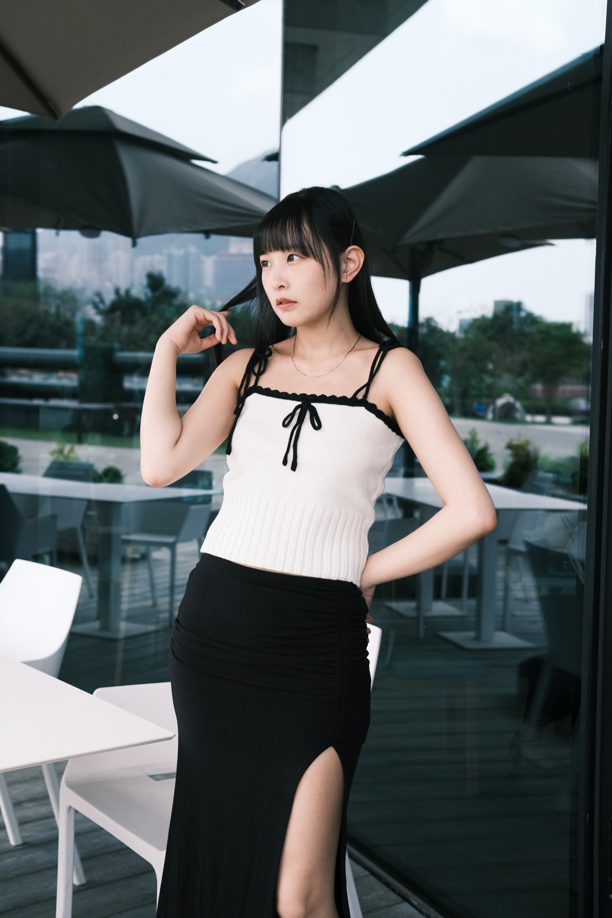 針織拼色蝴蝶結背心 〈兩色入〉