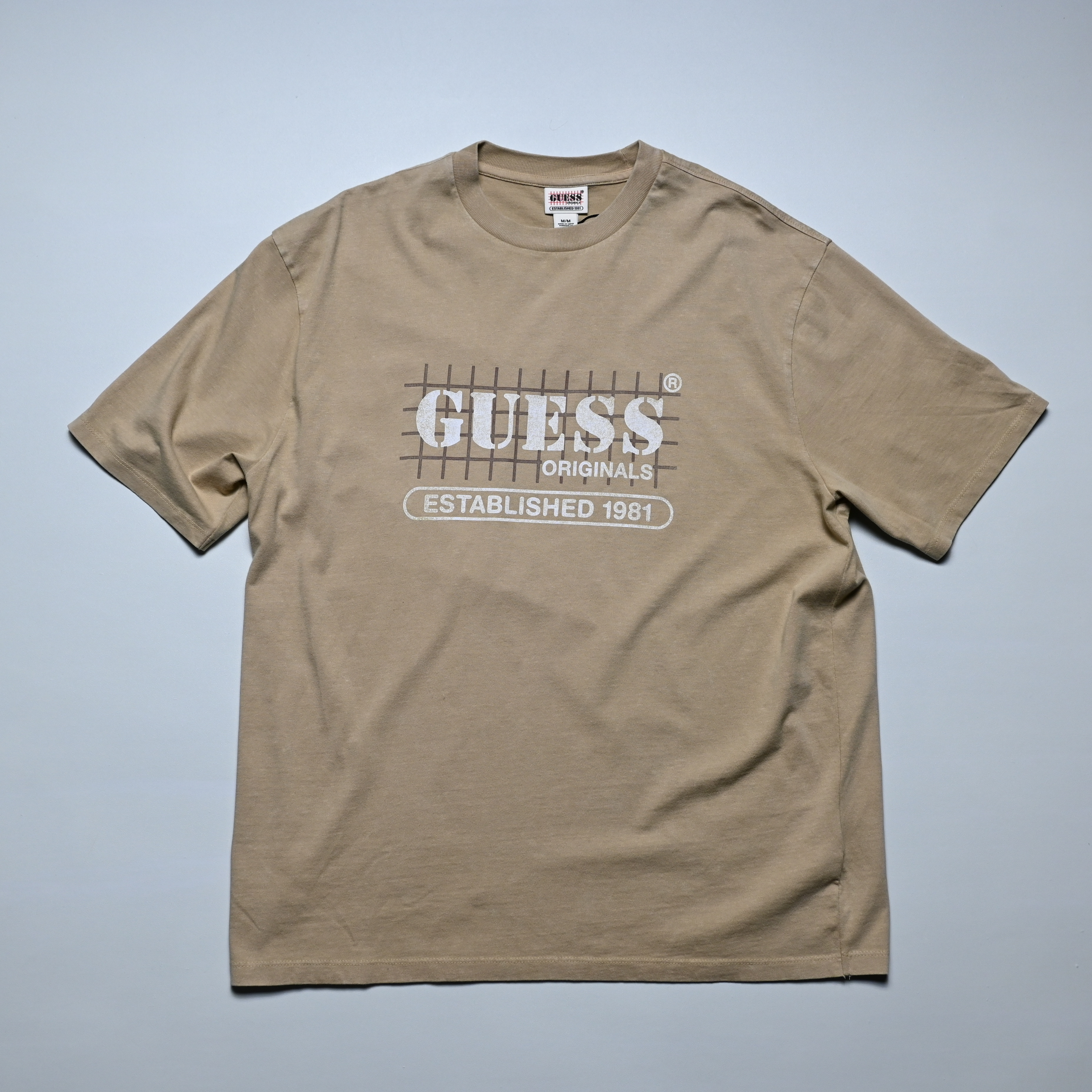 Guess Go Washed Grid Logo Tee