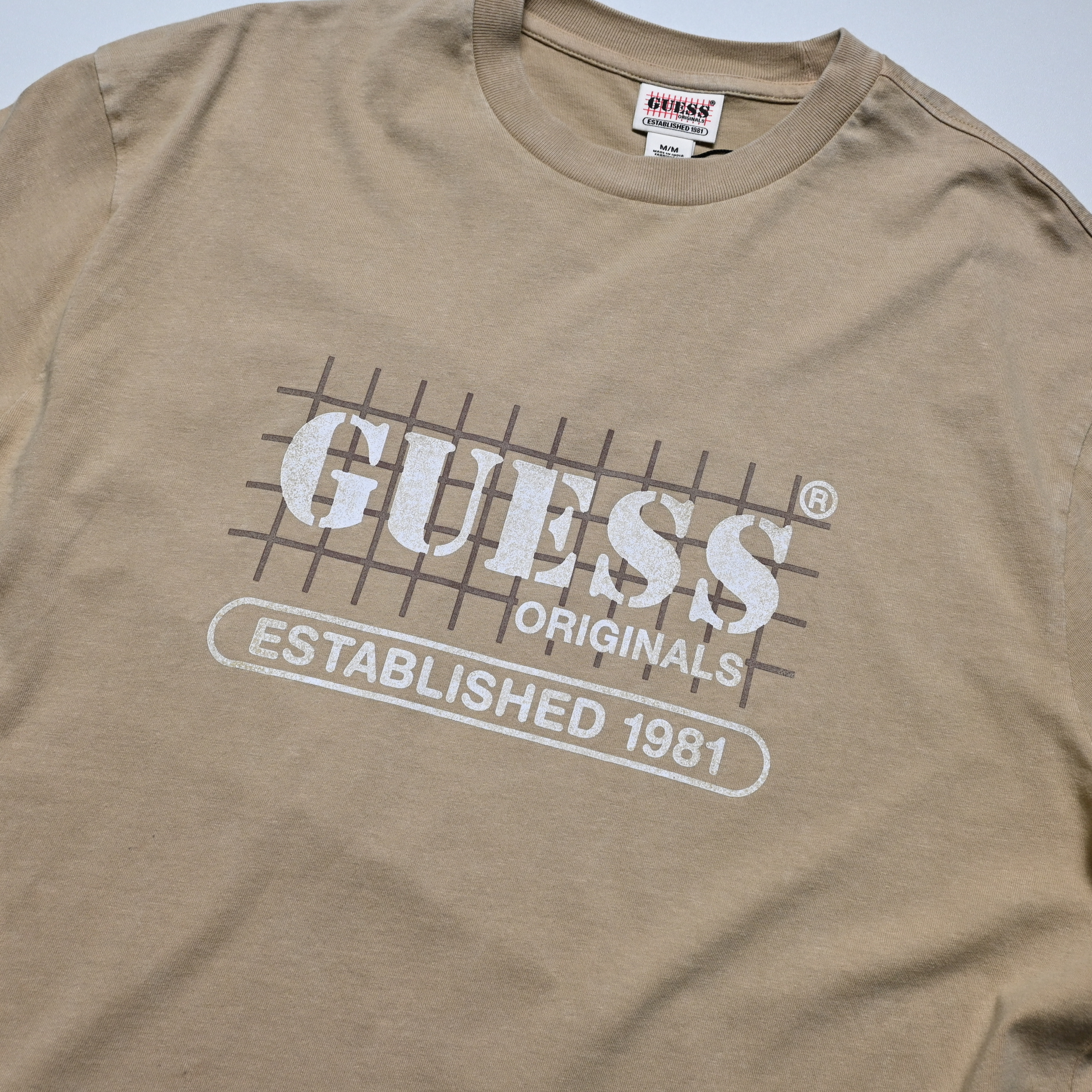 Guess Go Washed Grid Logo Tee