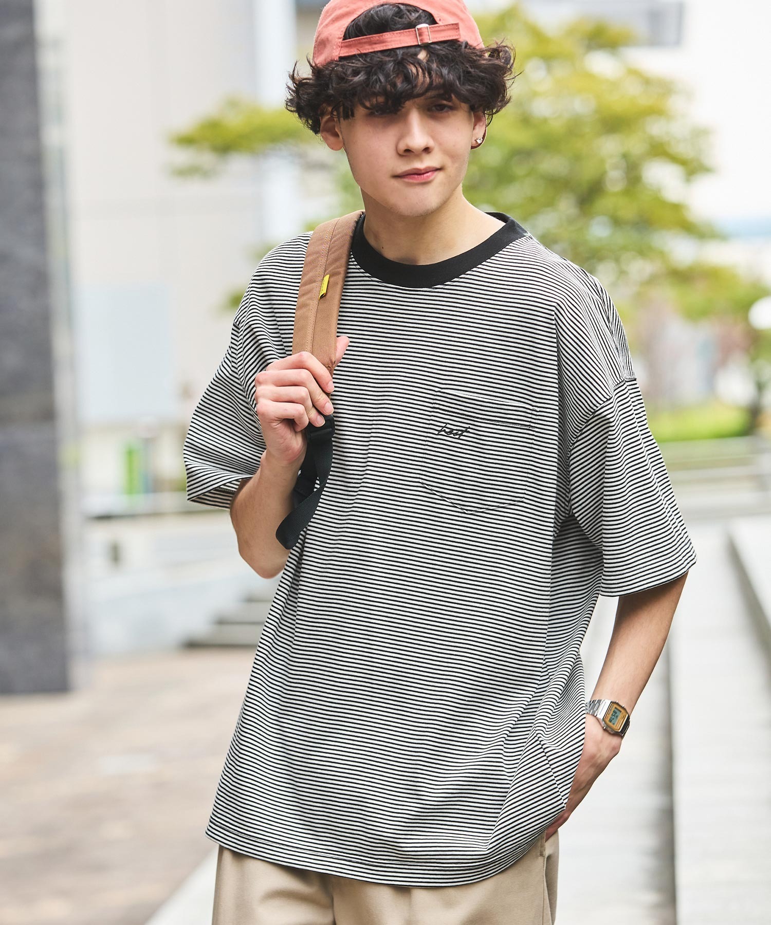 日本 HECT Big Border Pocket S/S Tee [sc595]