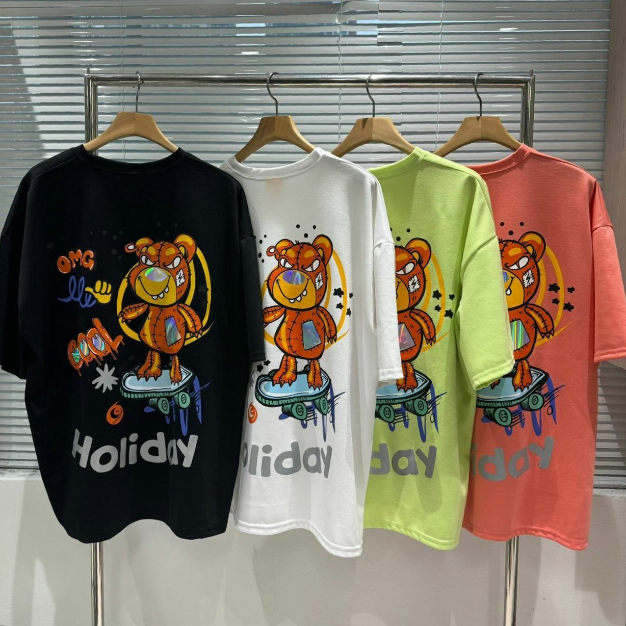 熊仔圖案英文字短袖Tee BY ATTENTION-187T